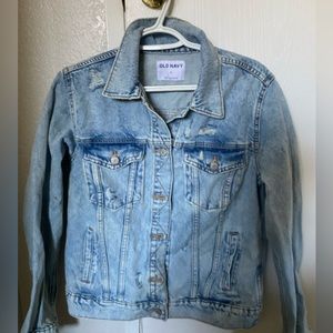 Old Navy denim jacket medium distressed